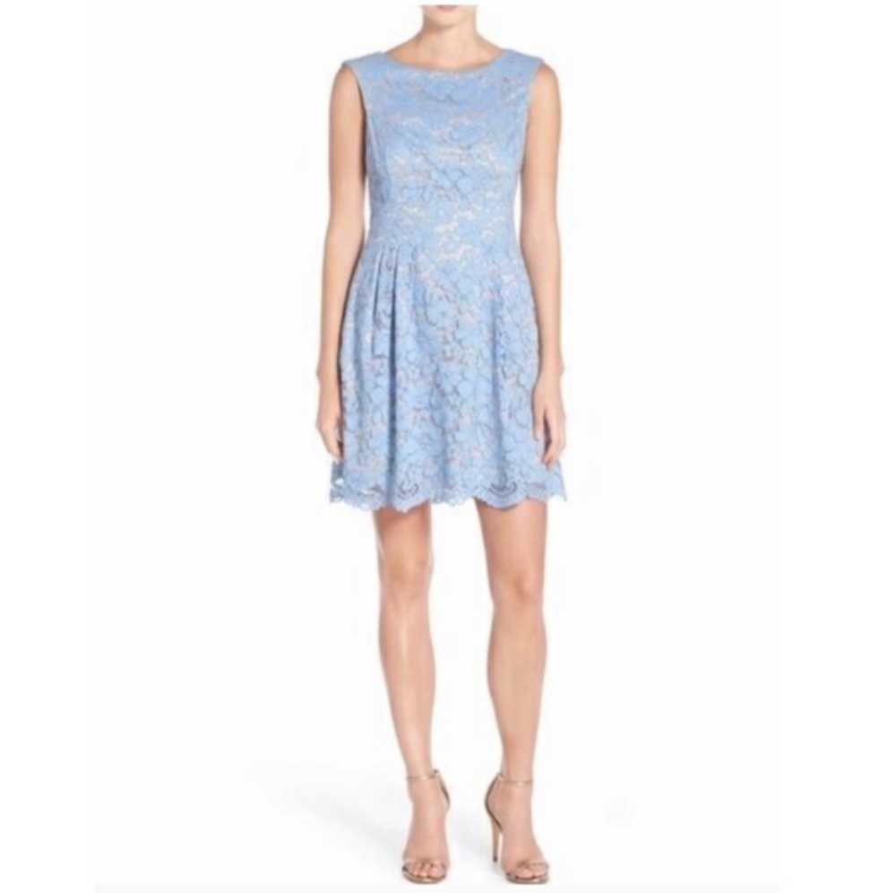 Vince Camuto Lace Overlay A-line Dress